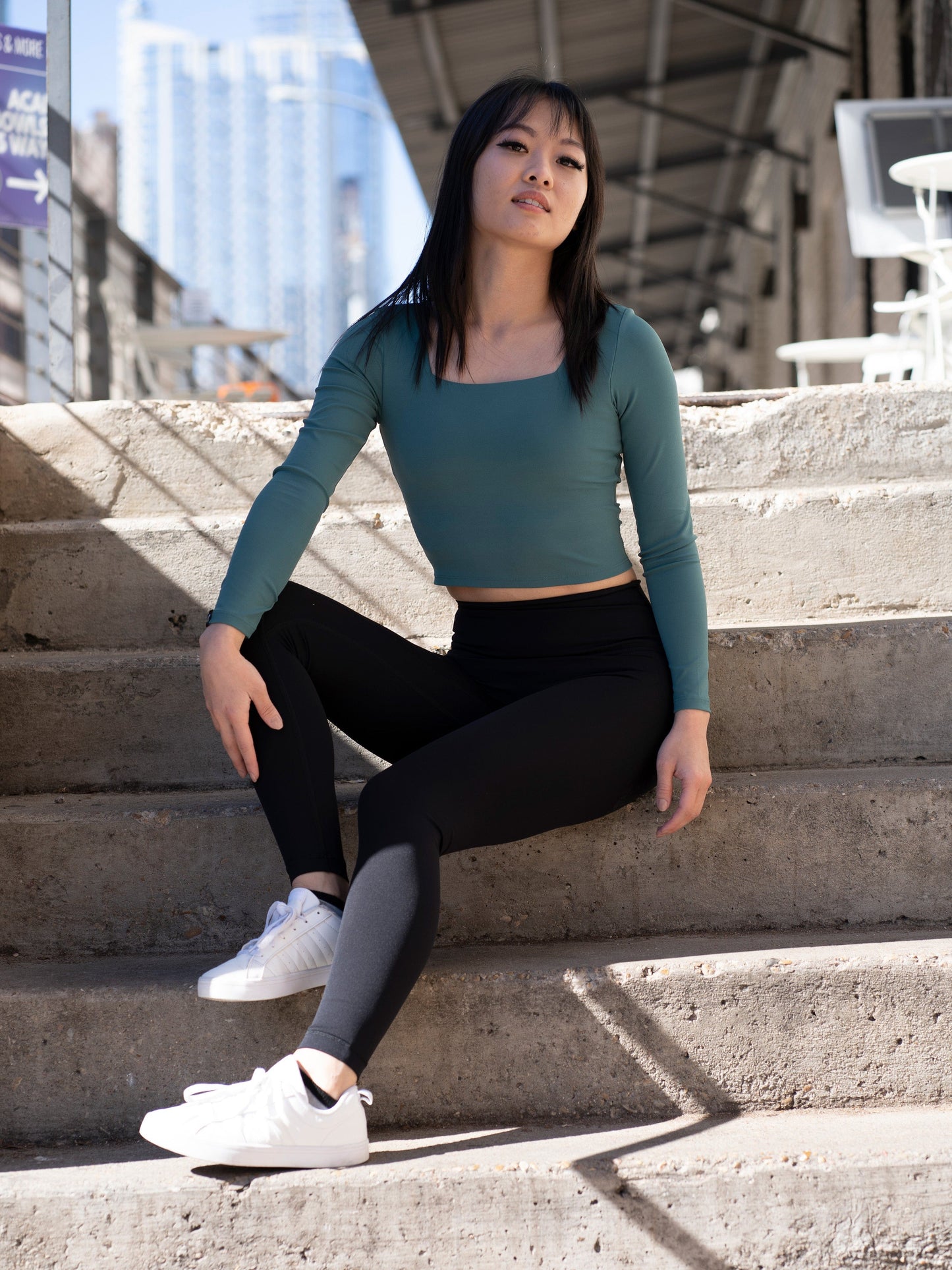 Ballerina Crop - Emerald - Best premium leggings, bra, t shirt, workout clothes, activewear, ARYA Athleisure , yoga clothes, gym clothes